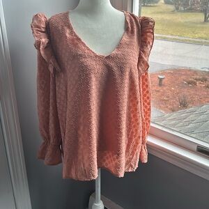 NWT blu pepper salmon colored blouse